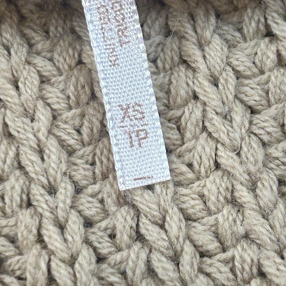 Free People Cardigan Sweater Womens XS Petite Beige Collared Chunky Knit Button